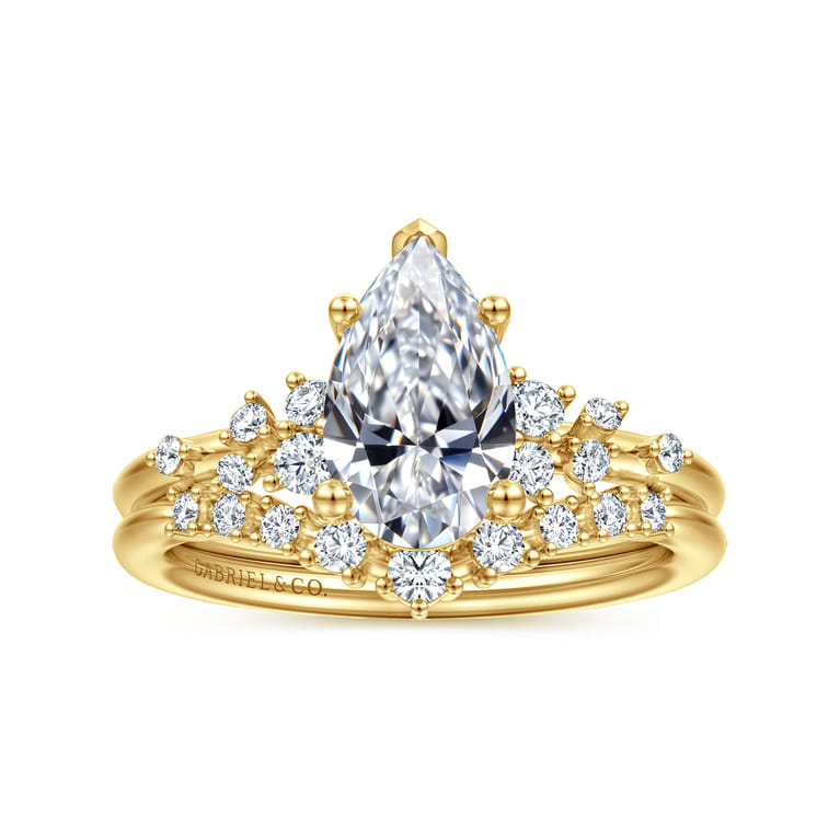 14K Yellow Gold Diamond Matching Wedding Band - 0.15 ct - Shot 4