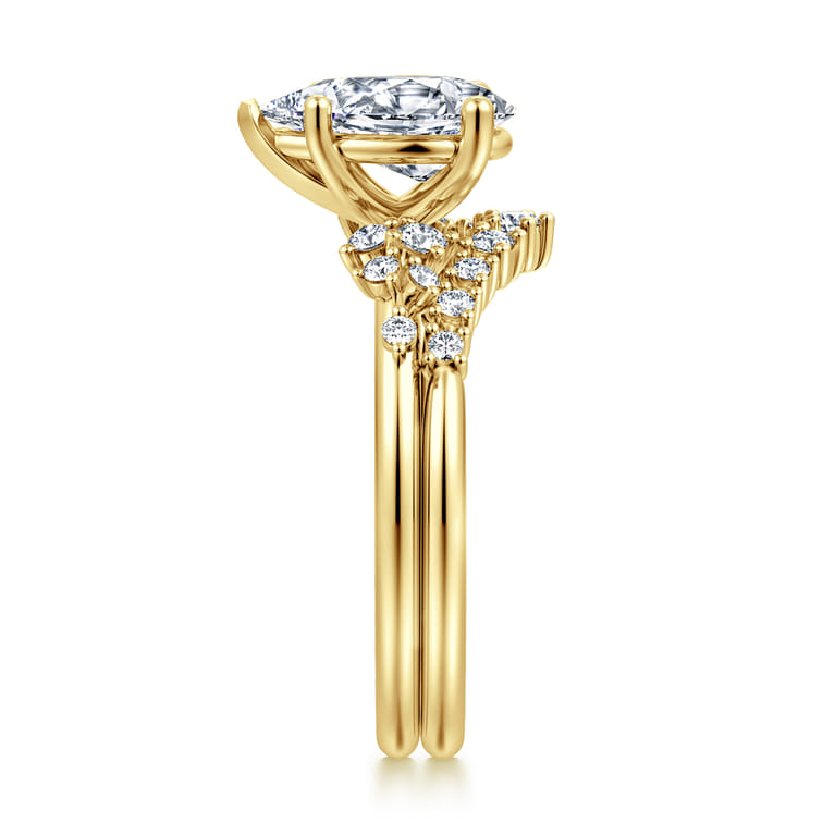 14K Yellow Gold Diamond Matching Wedding Band - 0.15 ct - Shot 5
