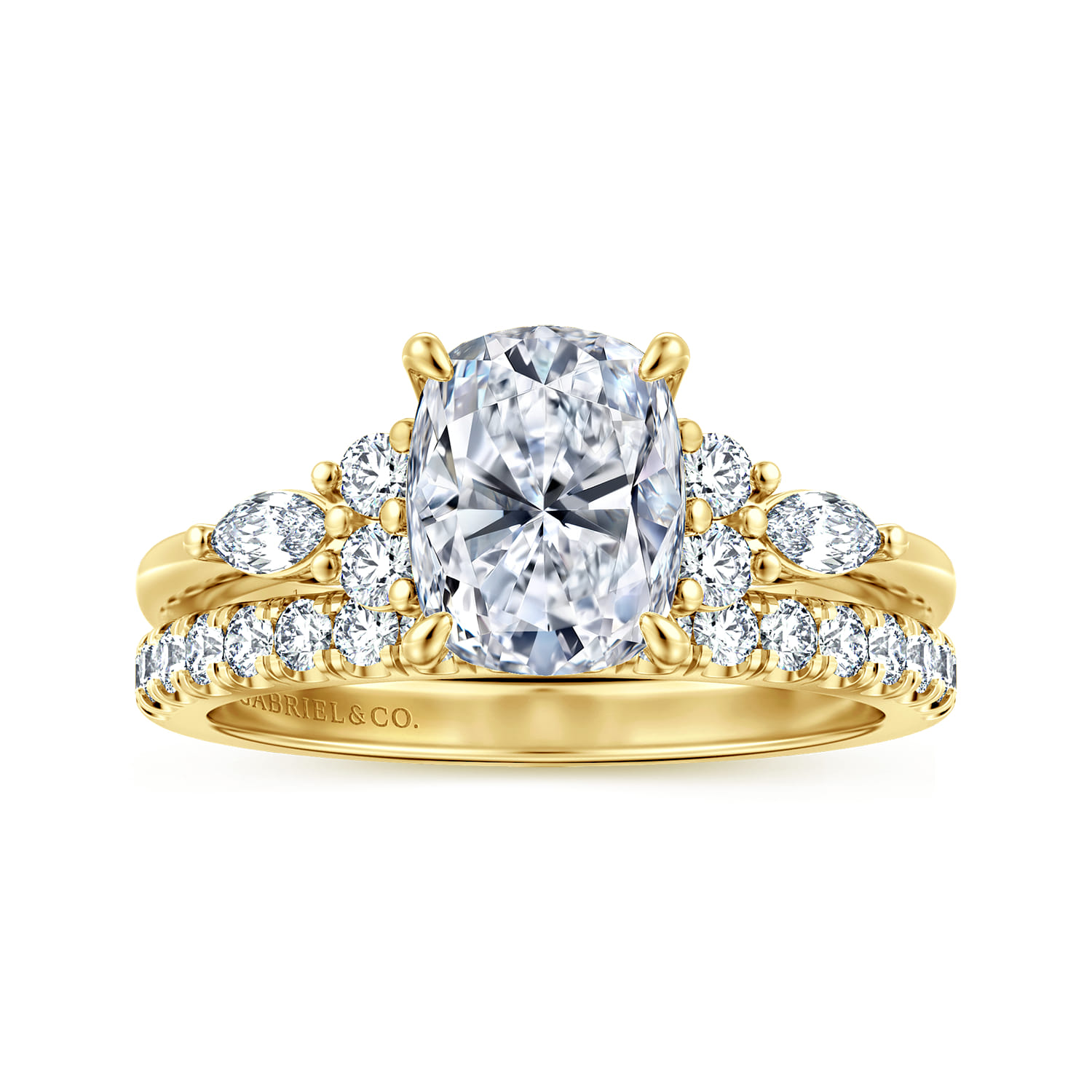 14K Yellow Gold Diamond Matching Wedding Band - 0.3 ct - Shot 4