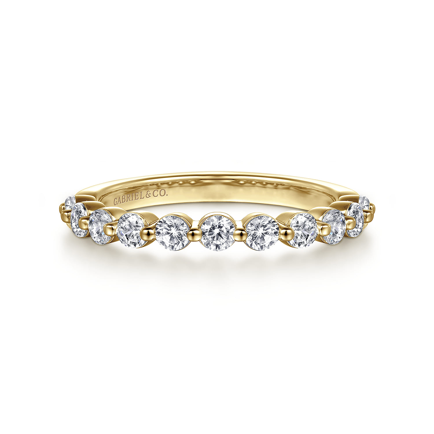14K Yellow Gold Diamond Matching Wedding Band - 0.8 ct - Shot 1
