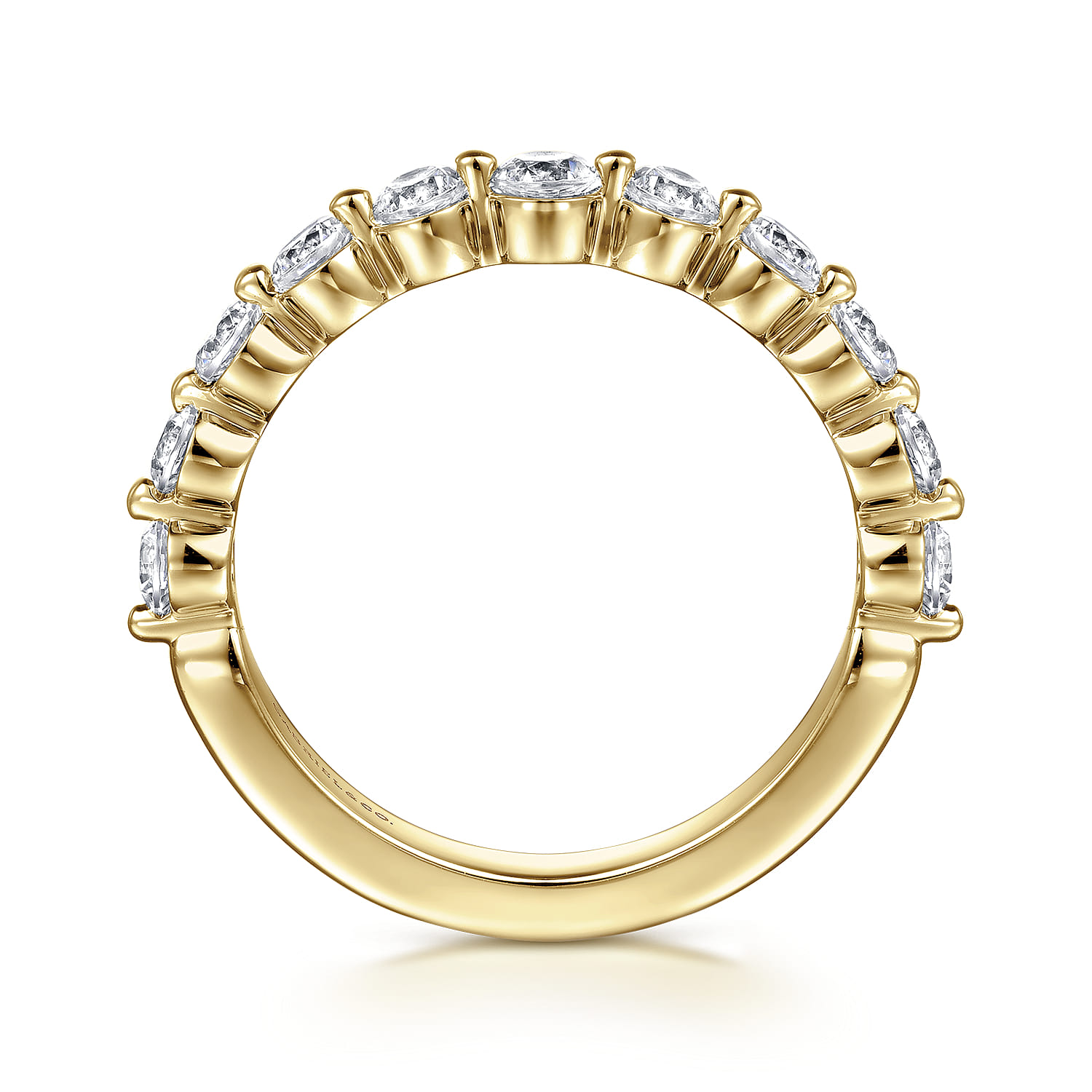 14K Yellow Gold Diamond Matching Wedding Band - 0.8 ct - Shot 2