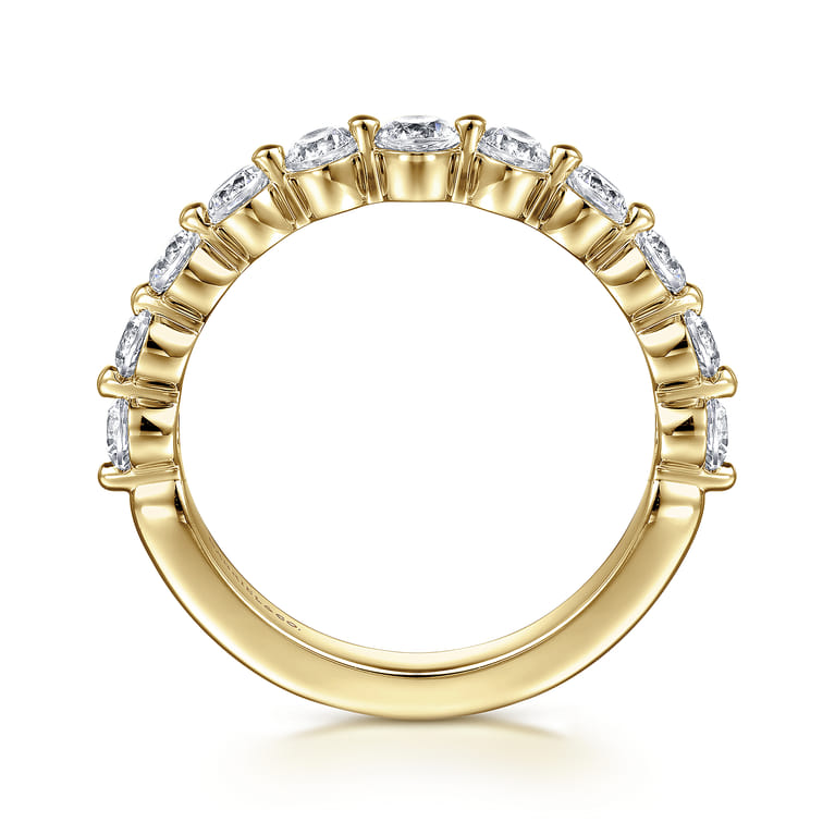 14K Yellow Gold Diamond Matching Wedding Band - 0.8 ct - Shot 2