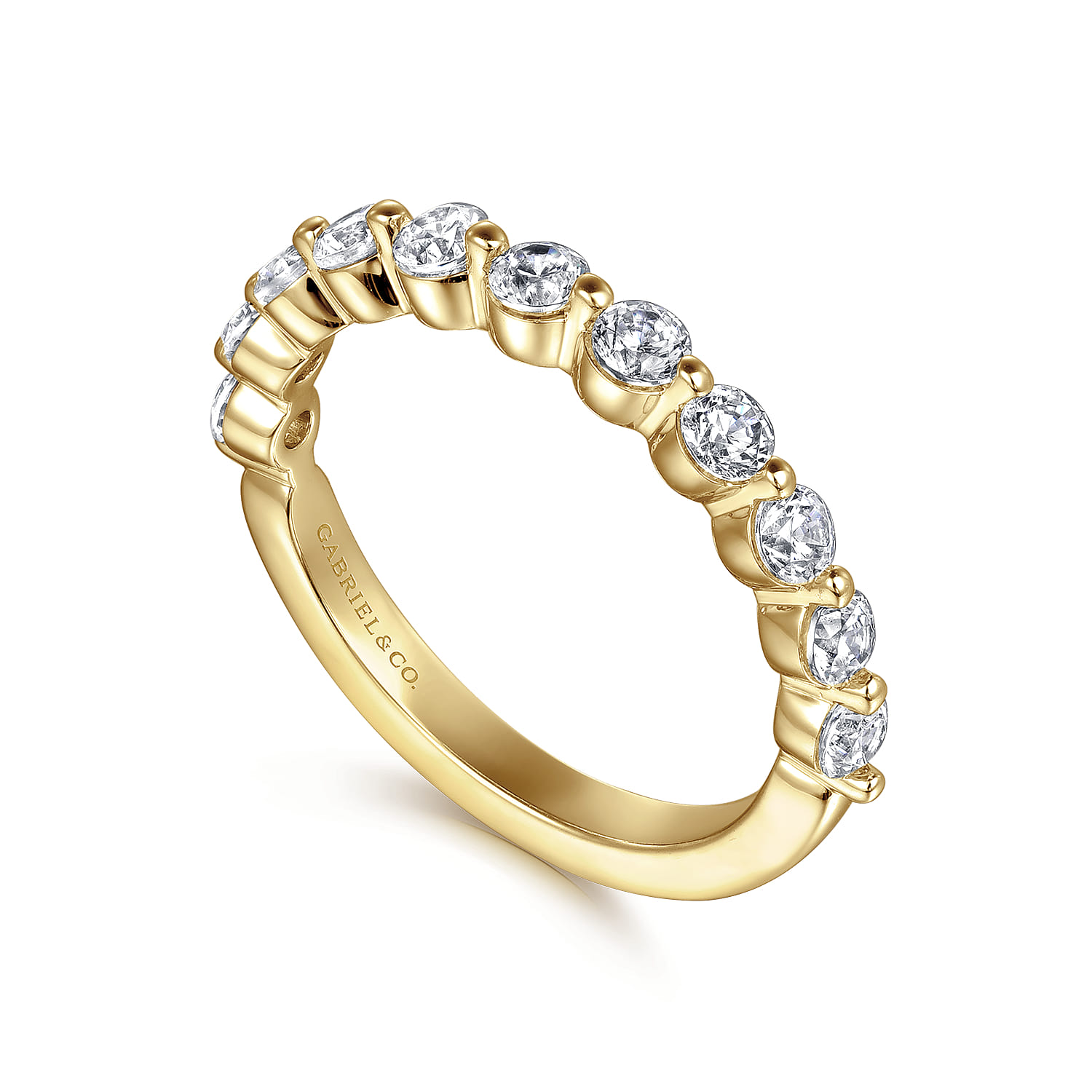 14K Yellow Gold Diamond Matching Wedding Band - 0.8 ct - Shot 3