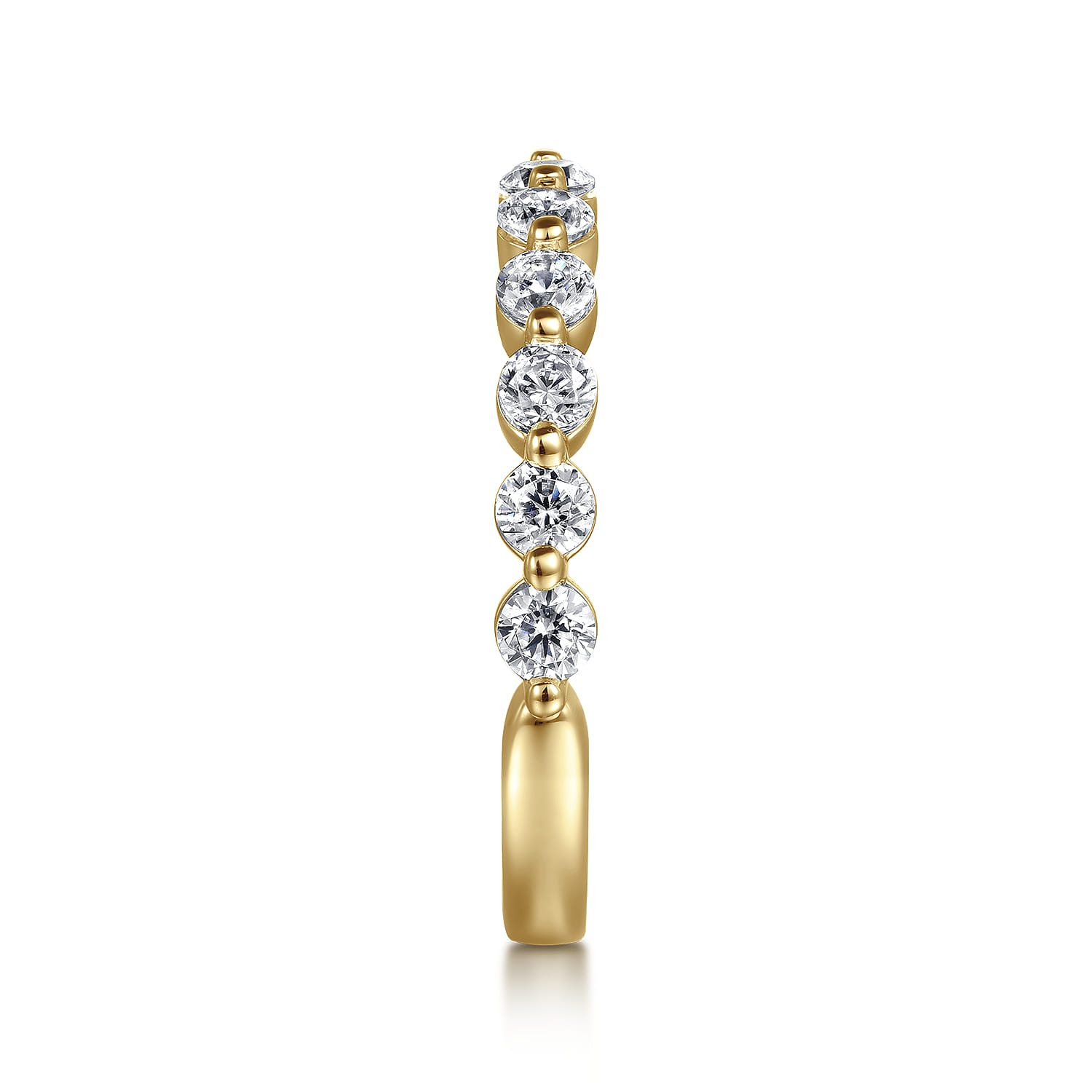 14K Yellow Gold Diamond Matching Wedding Band - 0.8 ct - Shot 4