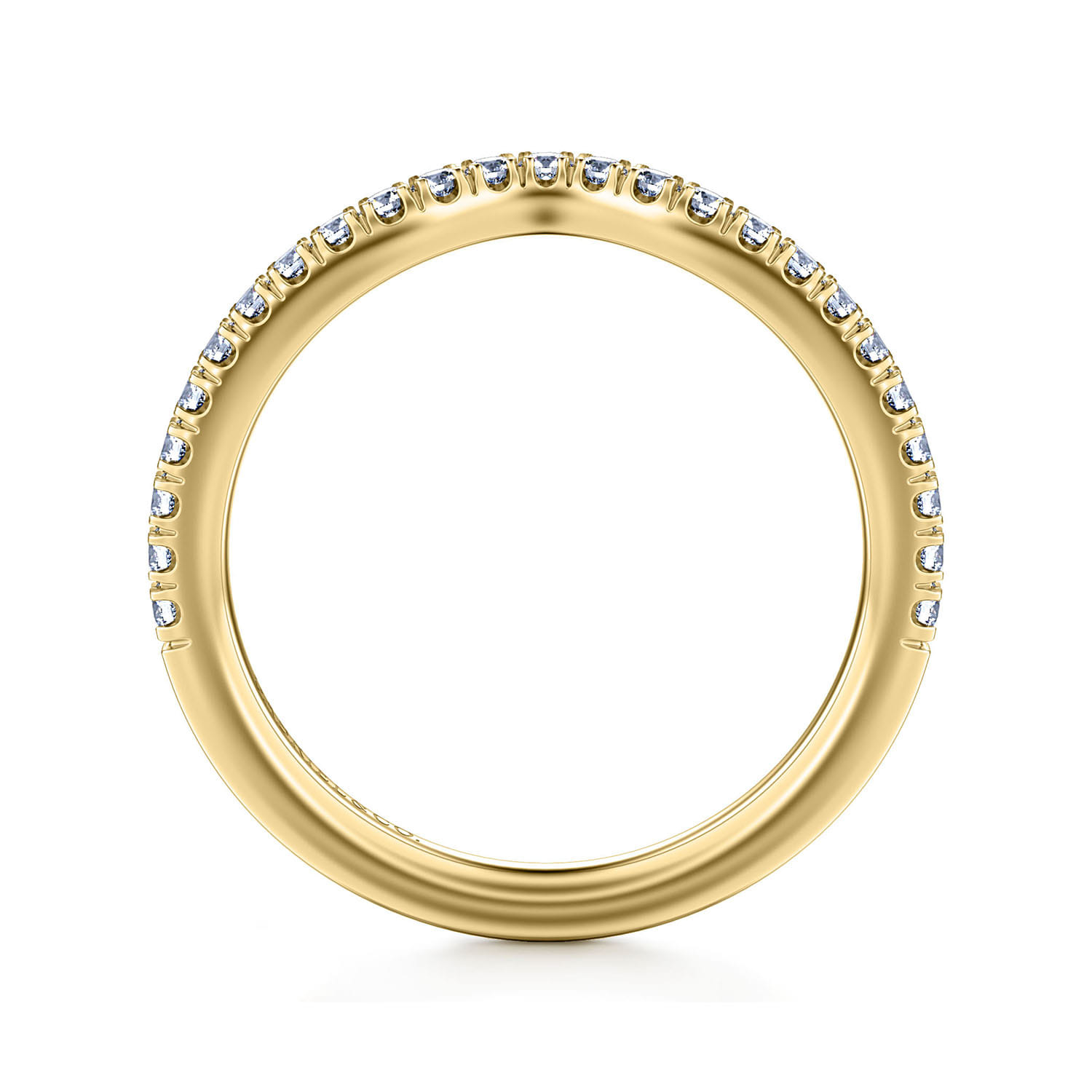 14K Yellow Gold Diamond Matching Wedding Band - 0.21 ct - Shot 2