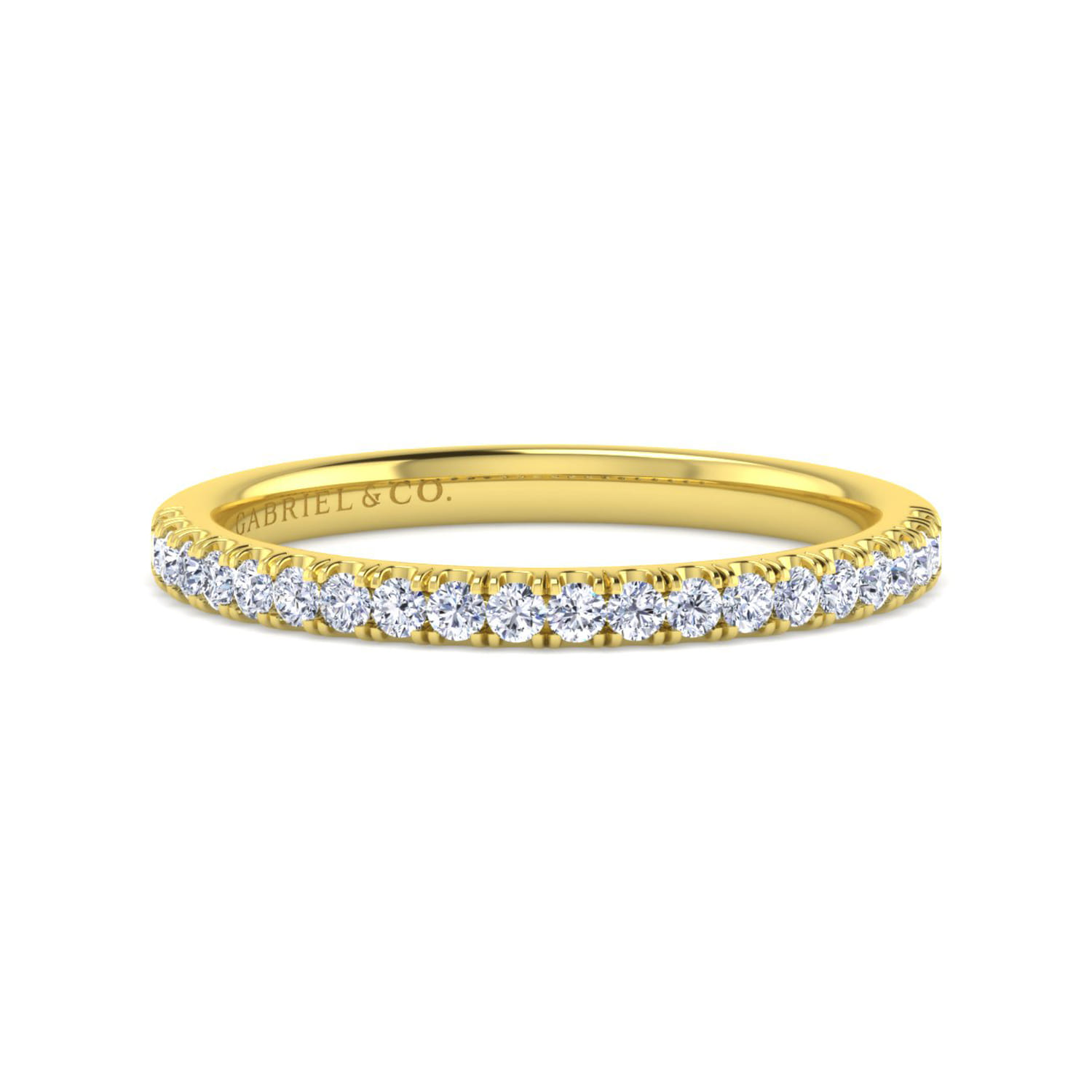 14K Yellow Gold Diamond Matching Wedding Band - 0.25 ct - Shot 1