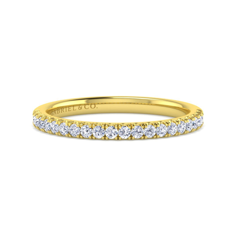 14K Yellow Gold Diamond Matching Wedding Band - 0.25 ct - Shot 1