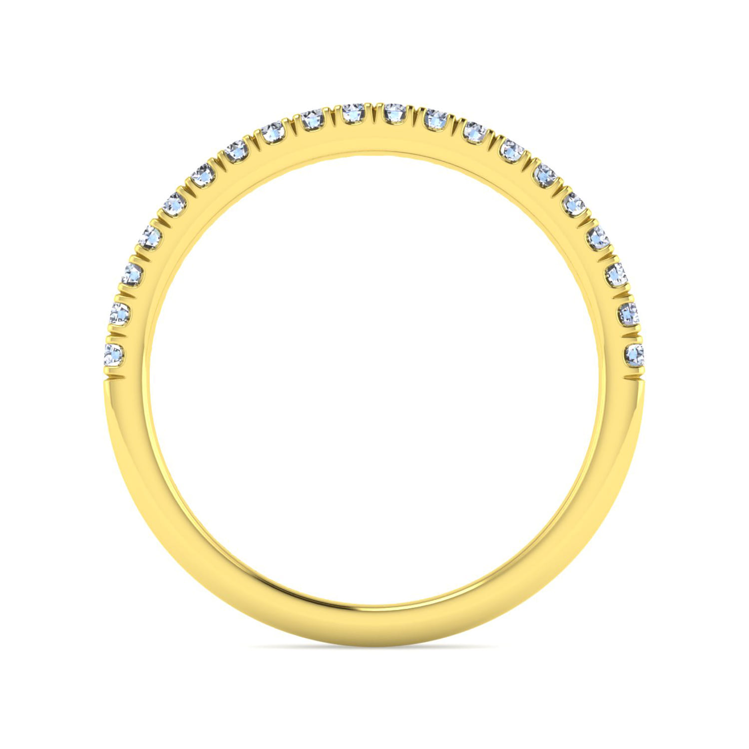 14K Yellow Gold Diamond Matching Wedding Band - 0.25 ct - Shot 2