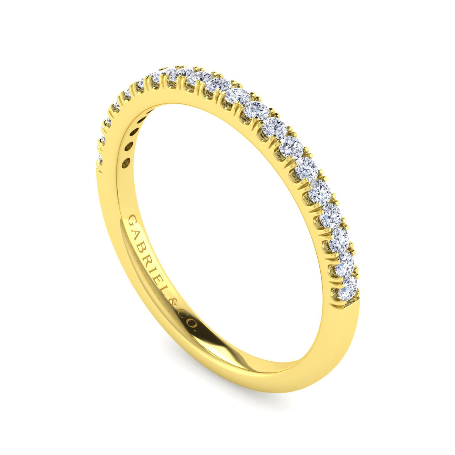 14K Yellow Gold Diamond Matching Wedding Band - 0.25 ct - Shot 3