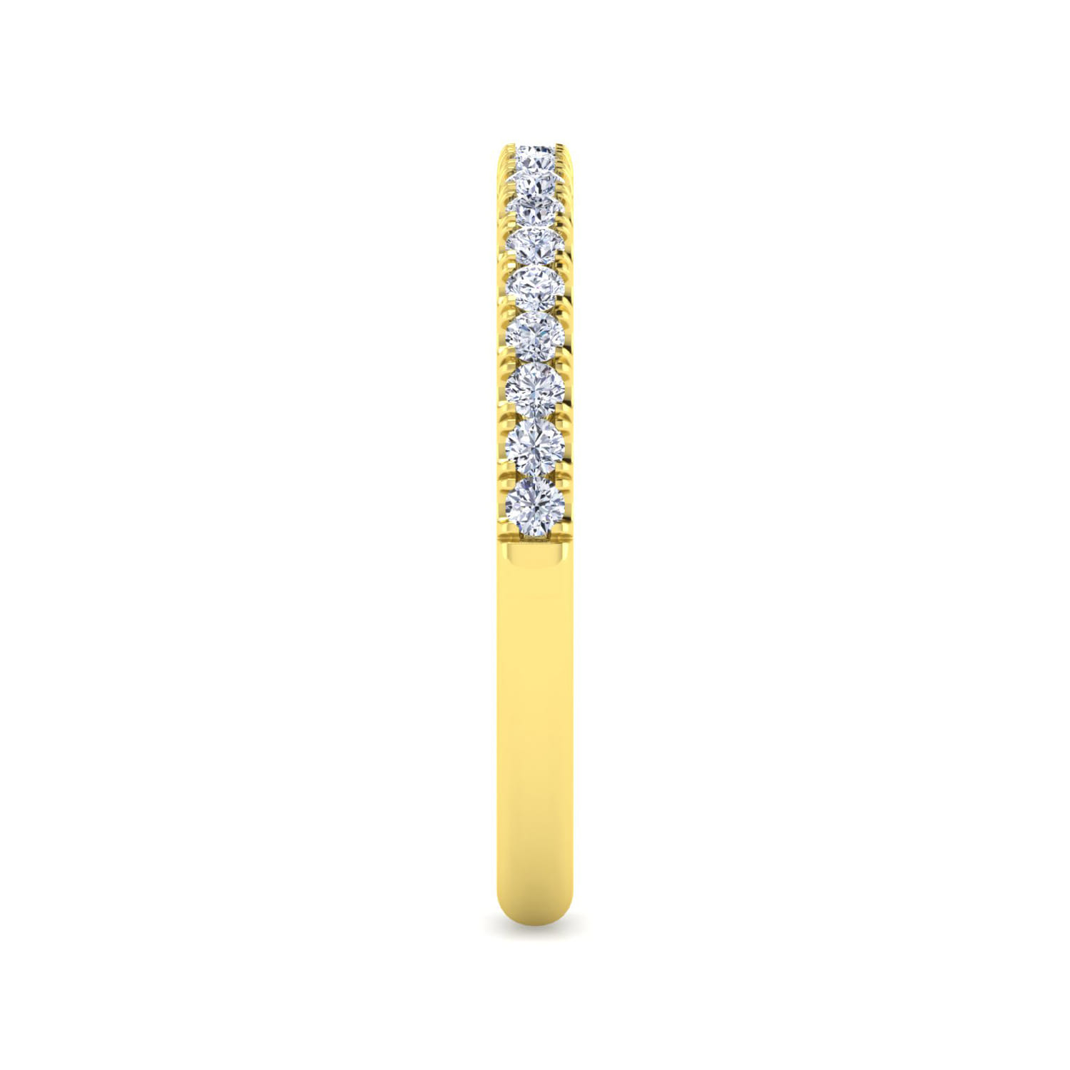14K Yellow Gold Diamond Matching Wedding Band - 0.25 ct - Shot 4