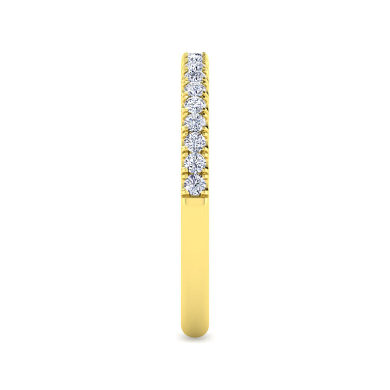 14K Yellow Gold Diamond Matching Wedding Band - 0.25 ct - Shot 4