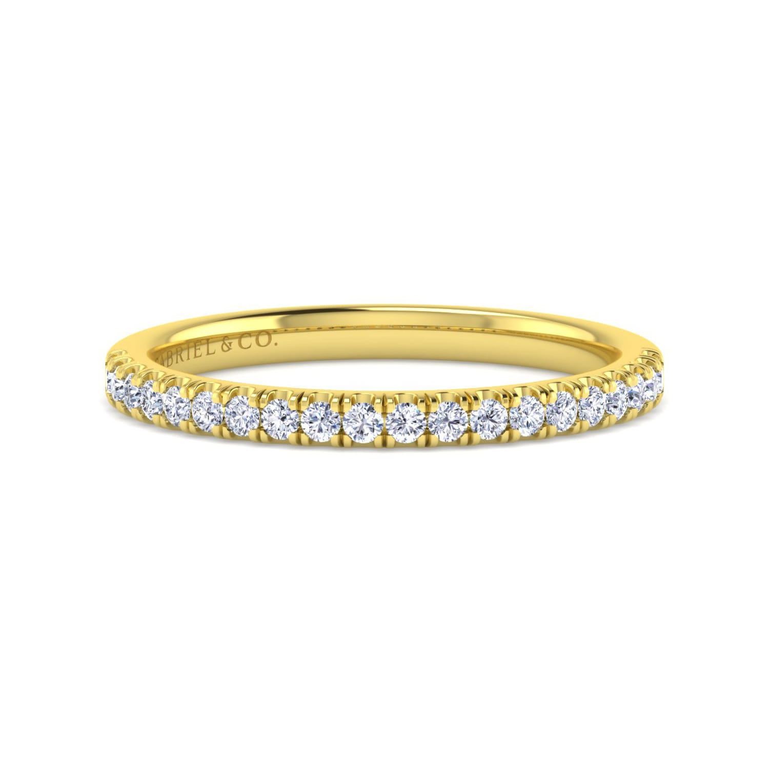 14K Yellow Gold Diamond Matching Wedding Band - 0.25 ct - Shot 1