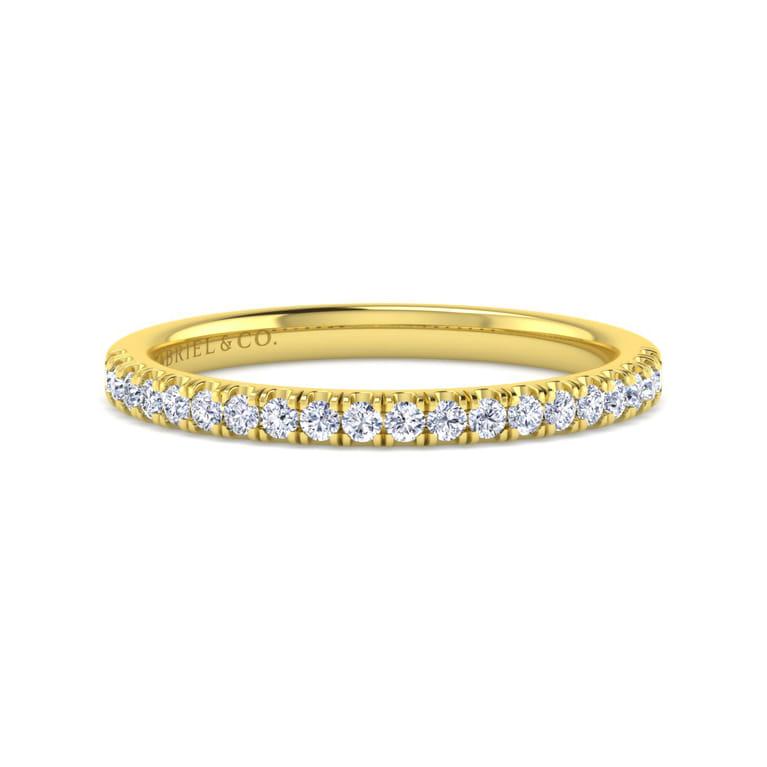 14K Yellow Gold Diamond Matching Wedding Band - 0.25 ct - Shot 1