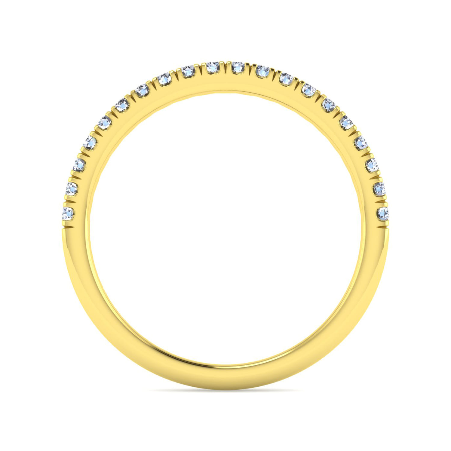 14K Yellow Gold Diamond Matching Wedding Band - 0.25 ct - Shot 2