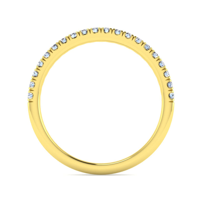 14K Yellow Gold Diamond Matching Wedding Band - 0.25 ct - Shot 2