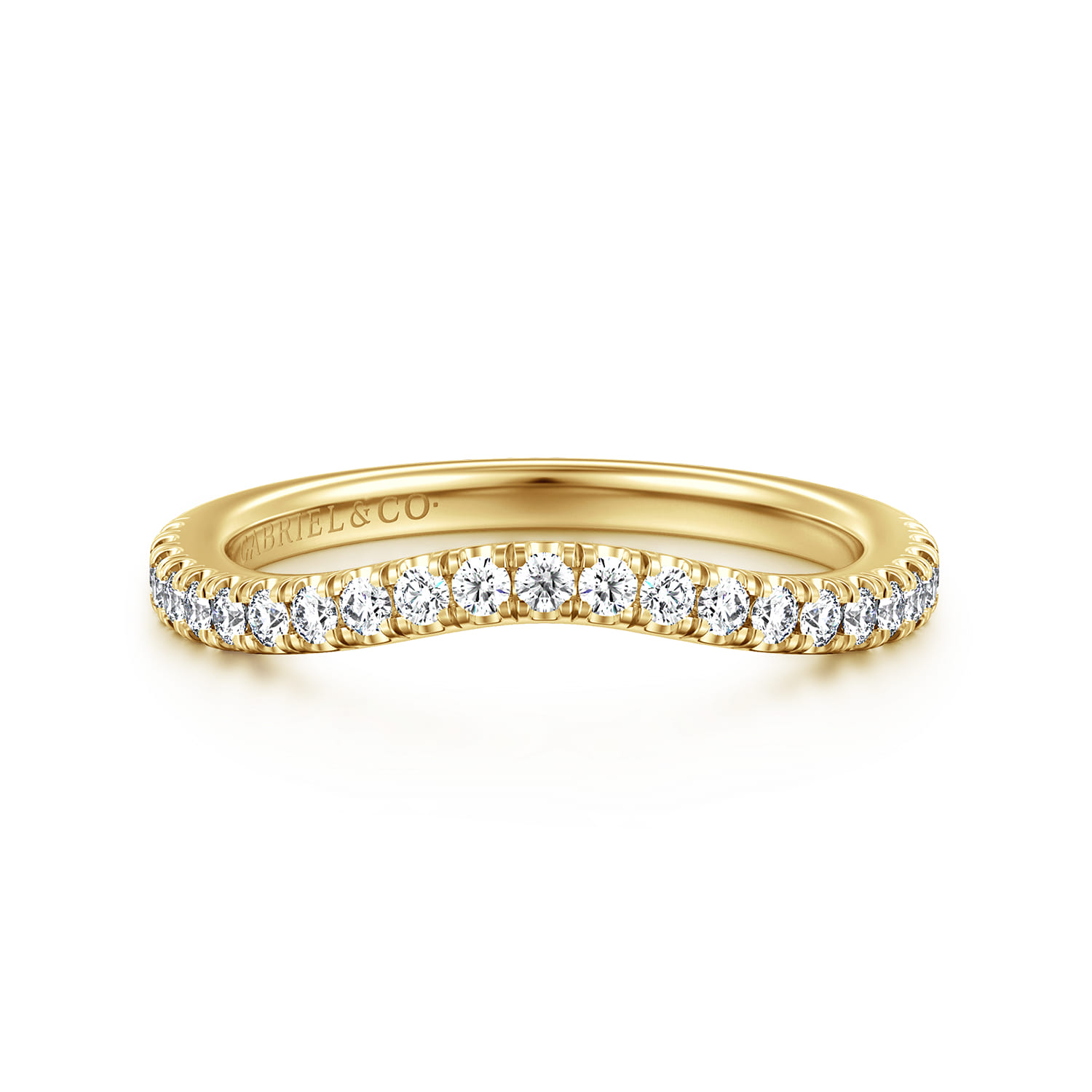 14K Yellow Gold Diamond Matching Wedding Band - 0.3 ct - Shot 1