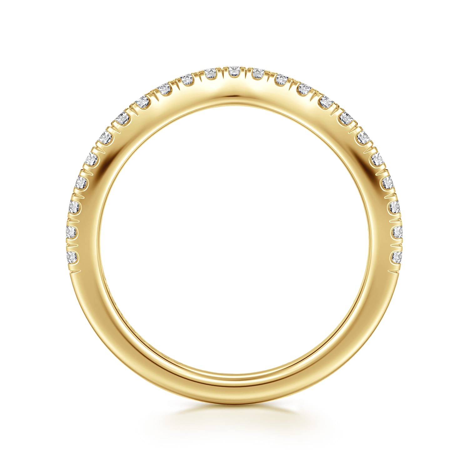 14K Yellow Gold Diamond Matching Wedding Band - 0.3 ct - Shot 2
