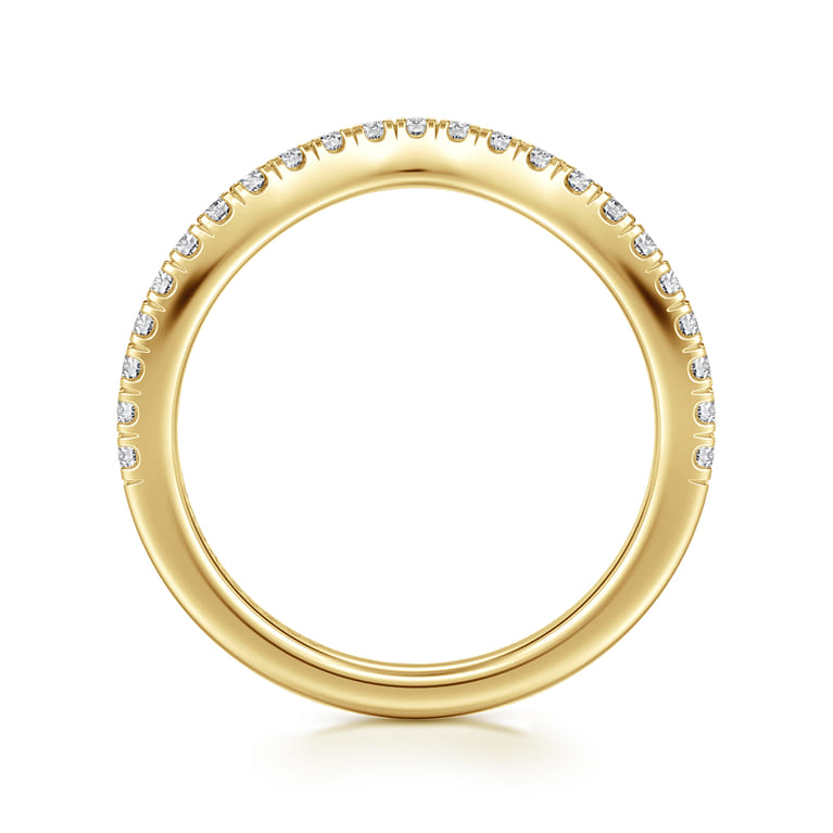 14K Yellow Gold Diamond Matching Wedding Band - 0.3 ct - Shot 2