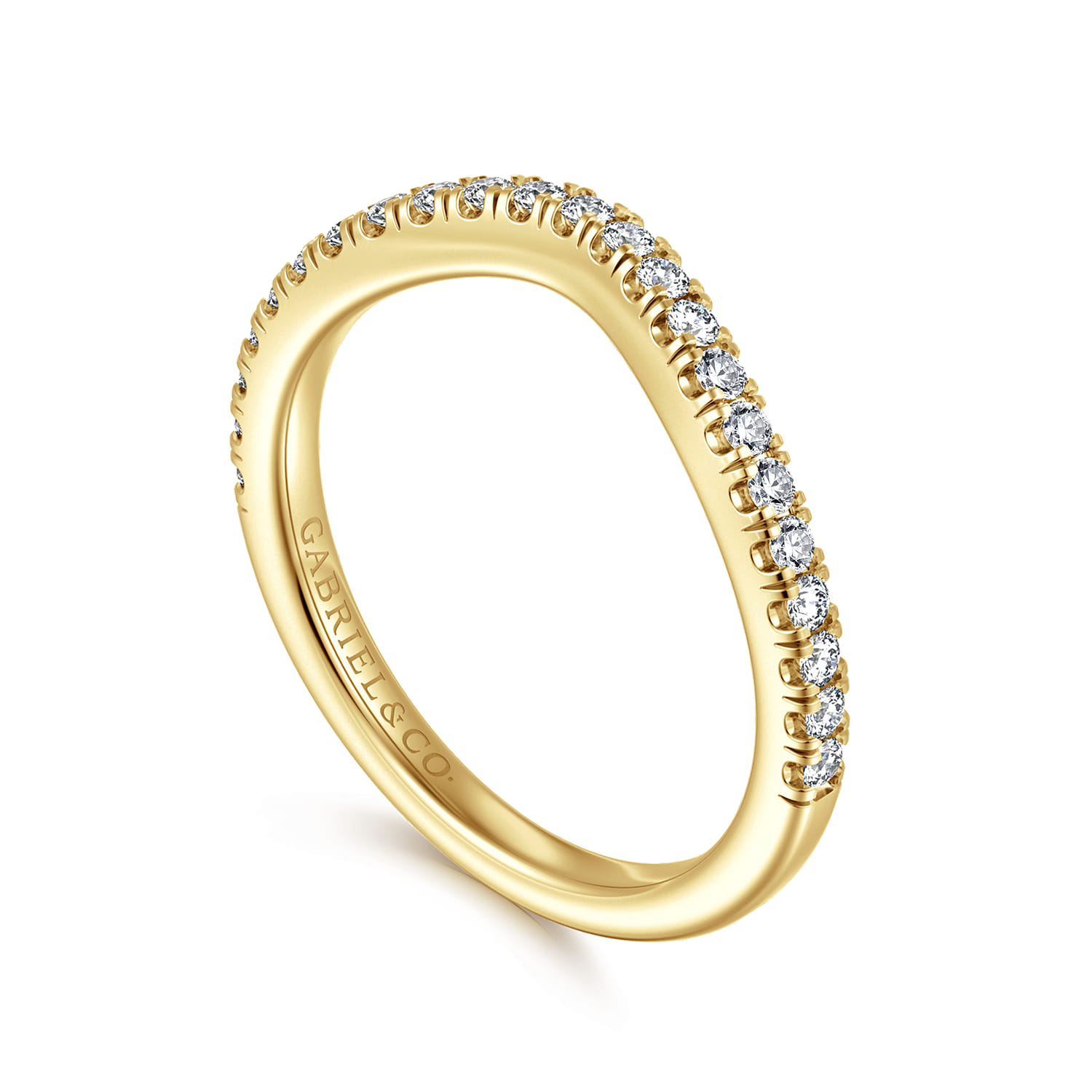 14K Yellow Gold Diamond Matching Wedding Band - 0.3 ct - Shot 3