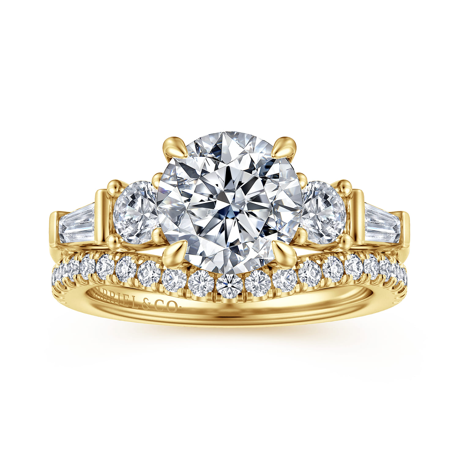 14K Yellow Gold Diamond Matching Wedding Band - 0.3 ct - Shot 4