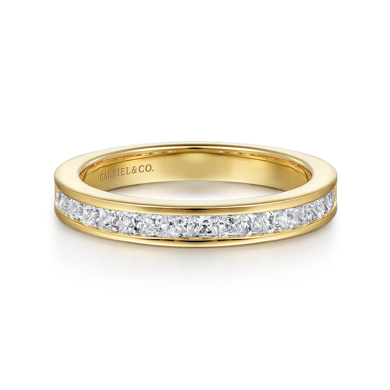 14K Yellow Gold Diamond Matching Wedding Band - 0.65 ct - Shot 1