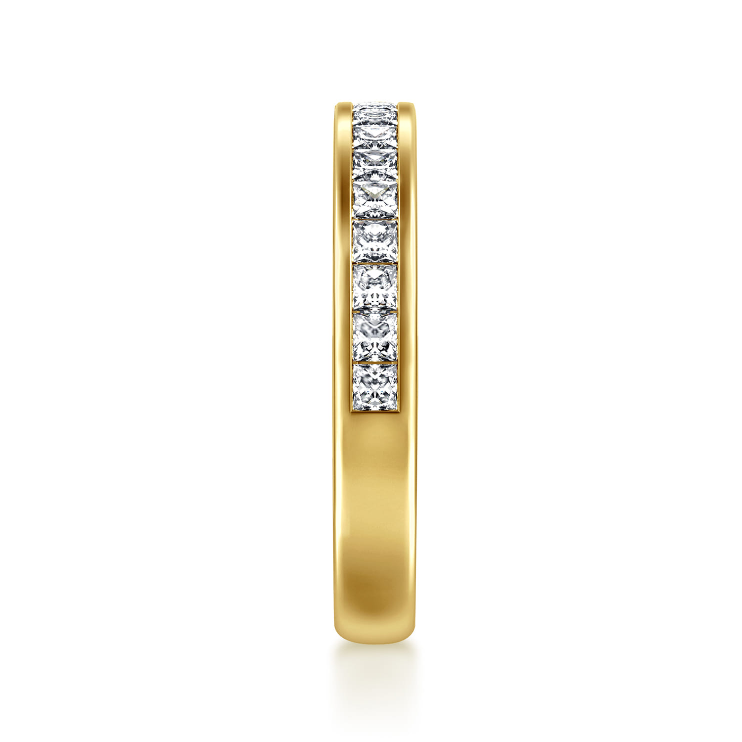 14K Yellow Gold Diamond Matching Wedding Band - 0.65 ct - Shot 4