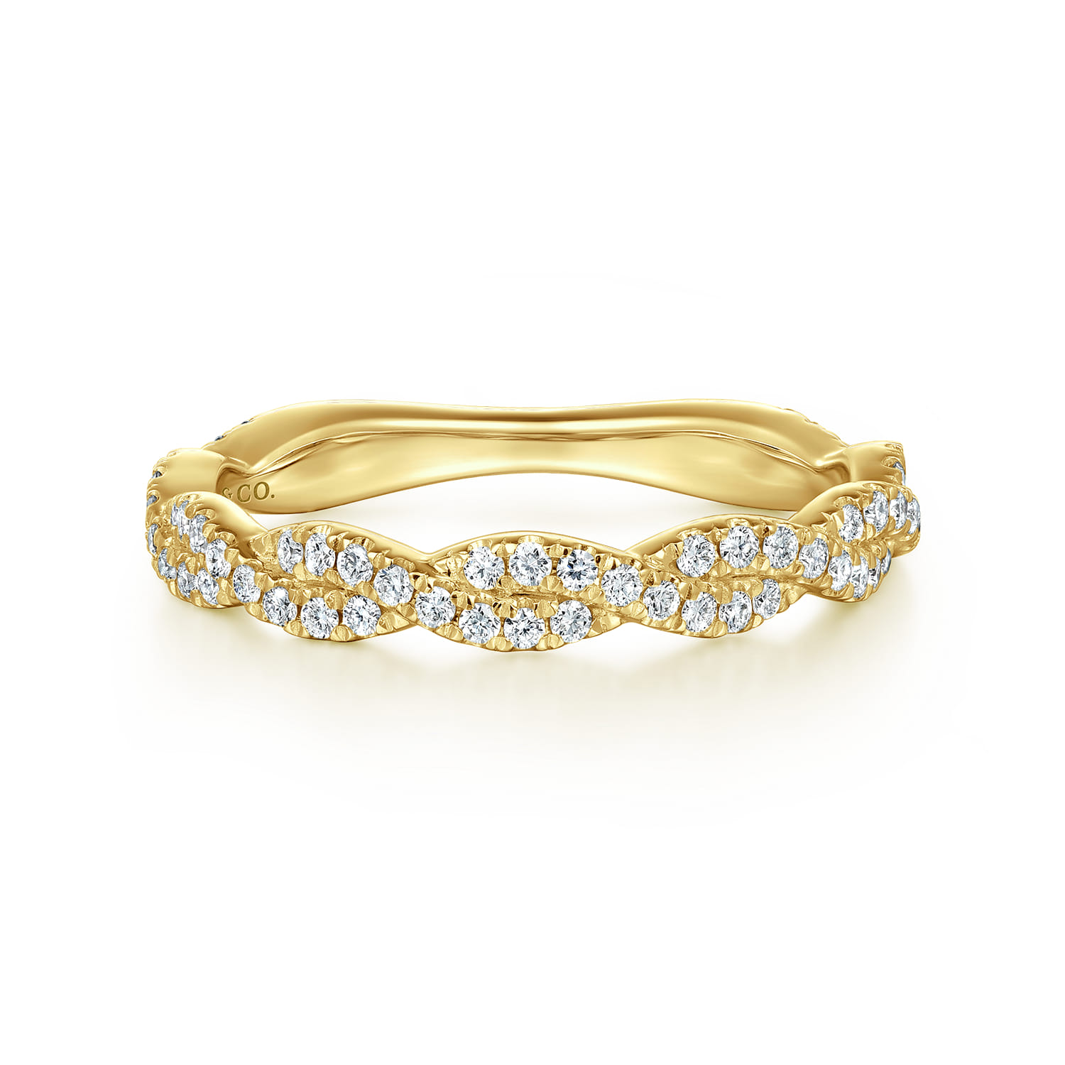 14K Yellow Gold Diamond Matching Wedding Band - 0.34 ct - Shot 1