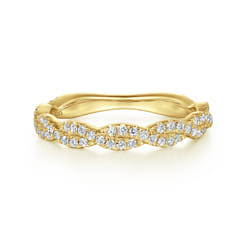 14K Yellow Gold Diamond Matching Wedding Band