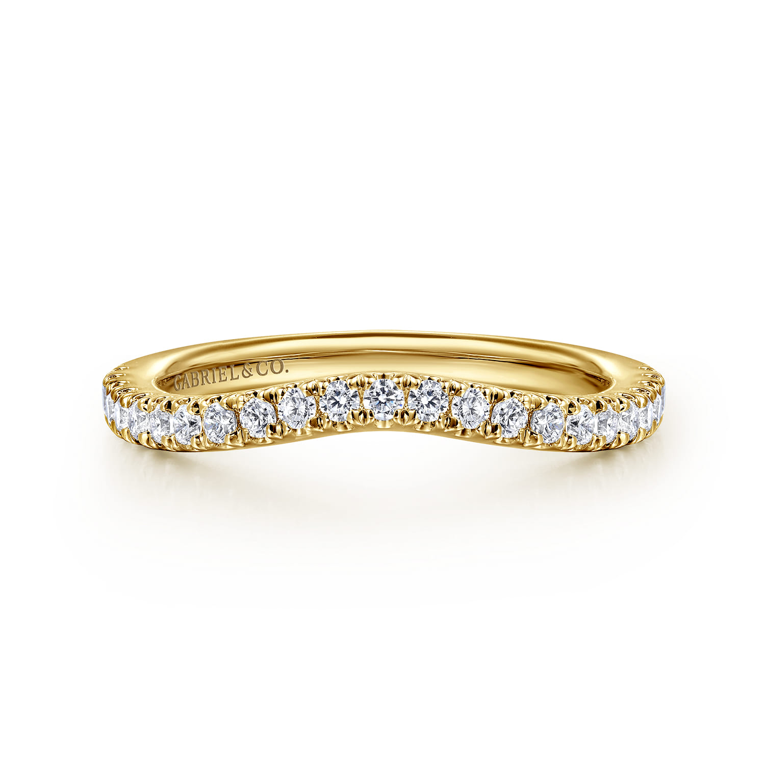 14K Yellow Gold Diamond Matching Wedding Band - 0.29 ct - Shot 1