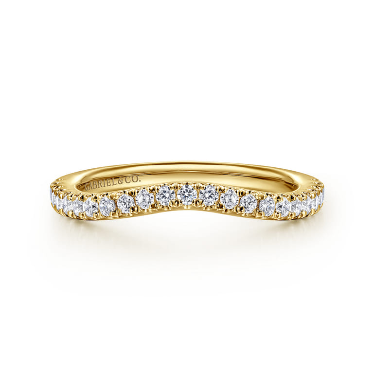 14K Yellow Gold Diamond Matching Wedding Band - 0.29 ct - Shot 1