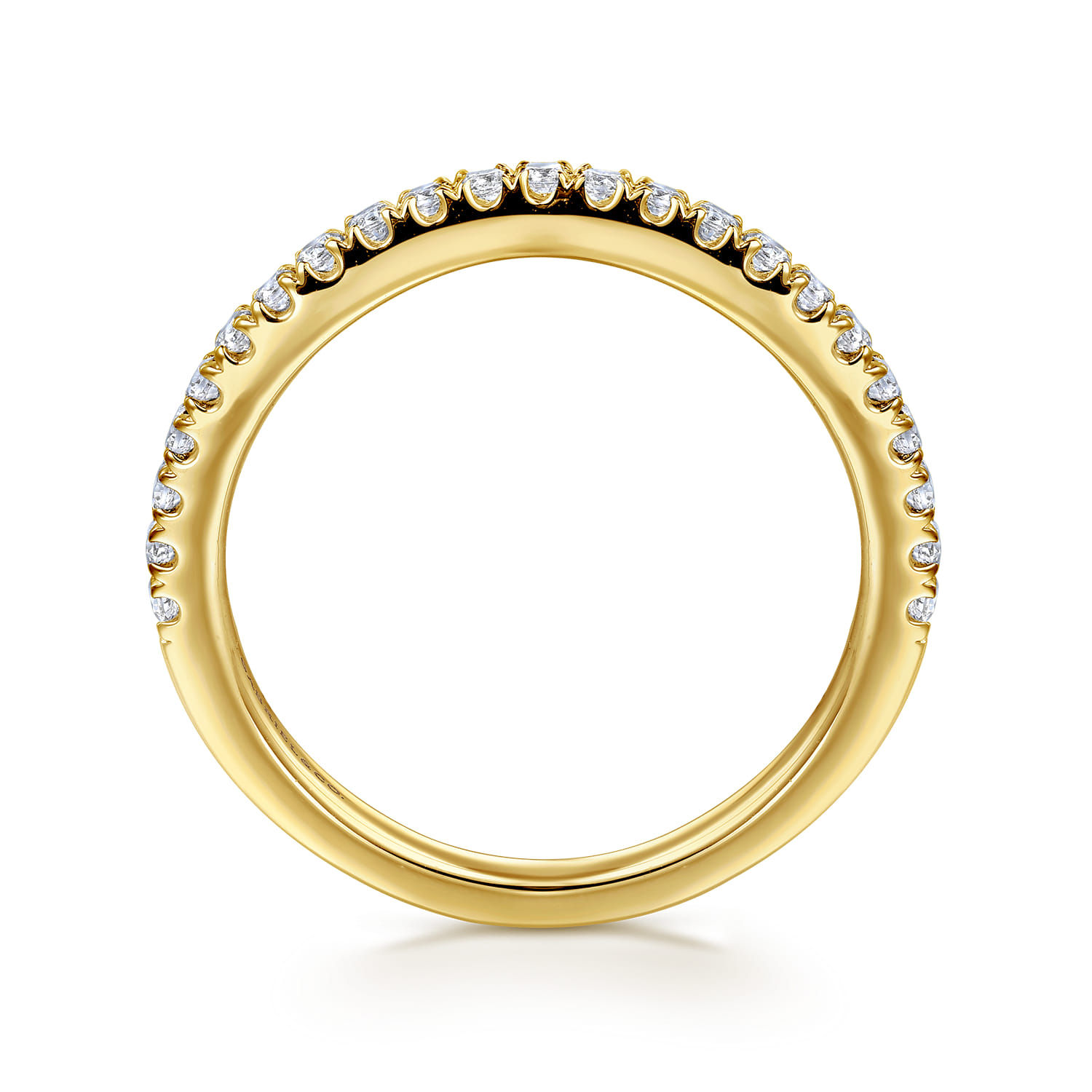 14K Yellow Gold Diamond Matching Wedding Band - 0.29 ct - Shot 2