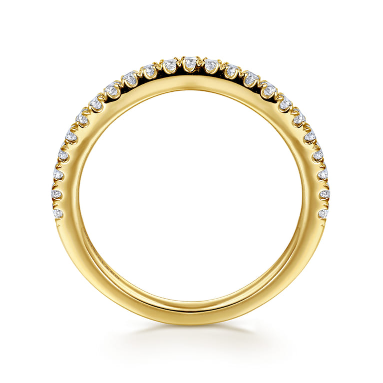 14K Yellow Gold Diamond Matching Wedding Band - 0.29 ct - Shot 2