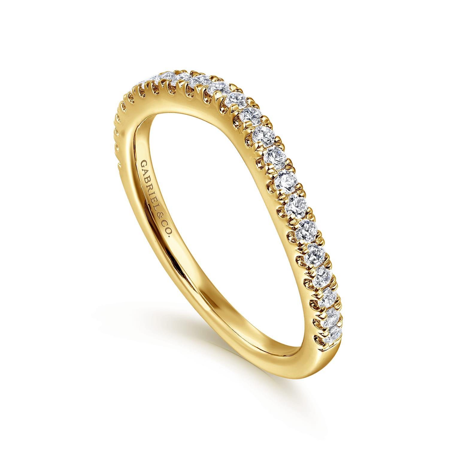 14K Yellow Gold Diamond Matching Wedding Band - 0.29 ct - Shot 3