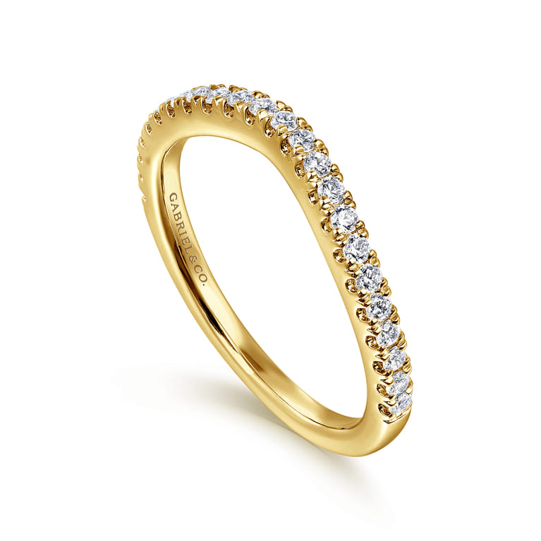 14K Yellow Gold Diamond Matching Wedding Band - 0.29 ct - Shot 3