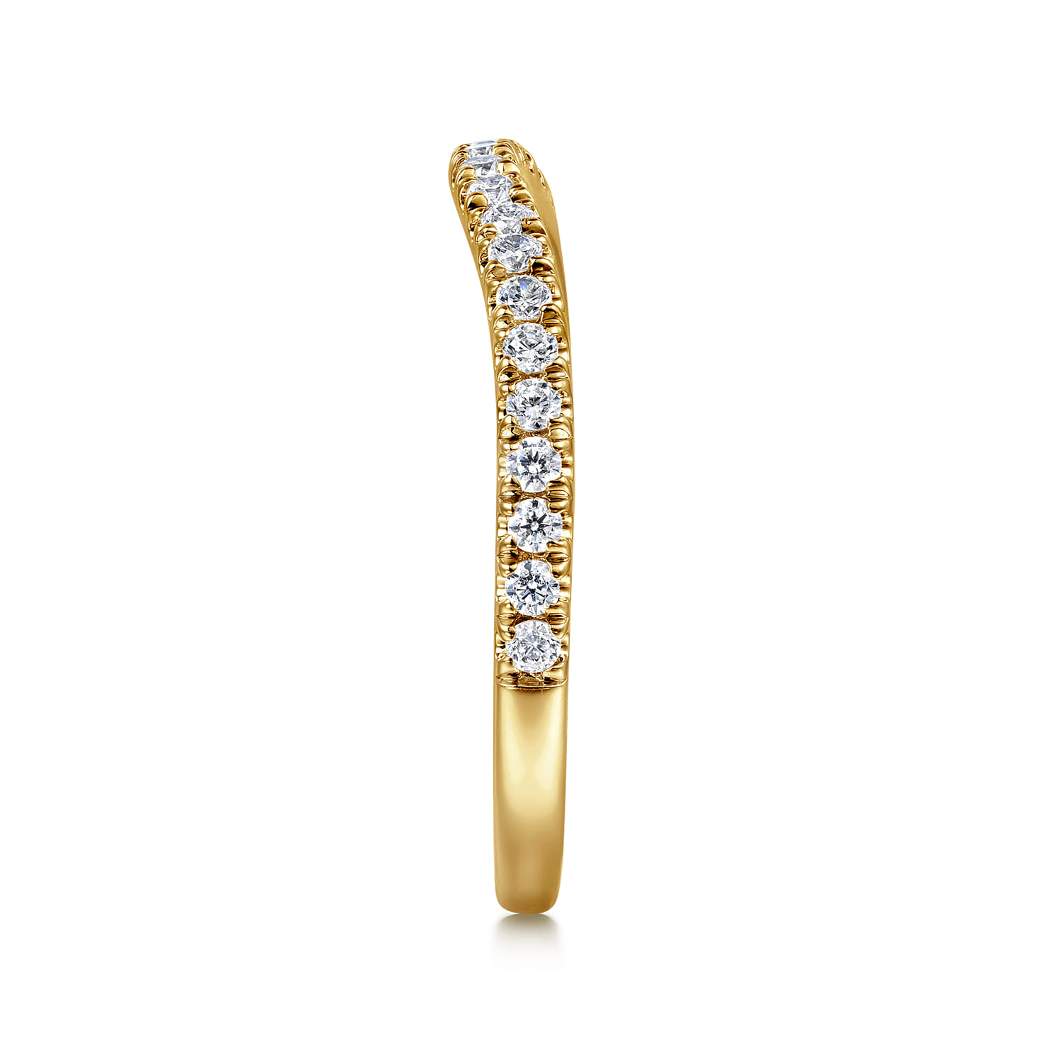 14K Yellow Gold Diamond Matching Wedding Band - 0.29 ct - Shot 5