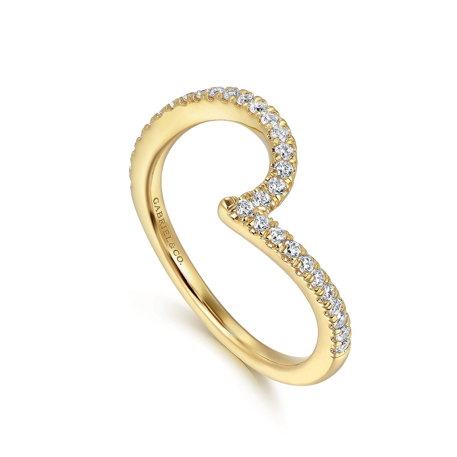 14K Yellow Gold Diamond Matching Wedding Band - 0.21 ct - Shot 3