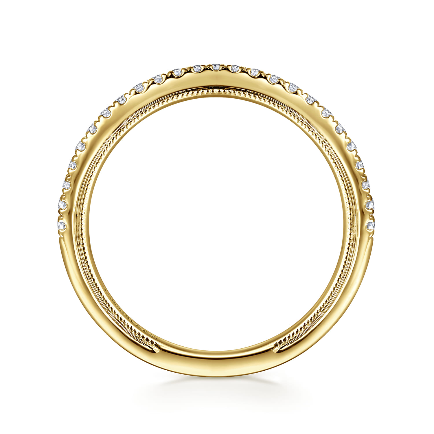 14K Yellow Gold Diamond Matching Wedding Band - 0.19 ct - Shot 2