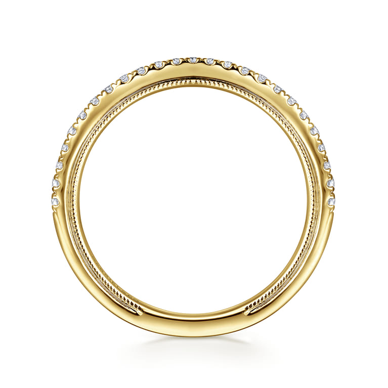 14K Yellow Gold Diamond Matching Wedding Band - 0.19 ct - Shot 2