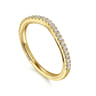 14K Yellow Gold Diamond Matching Wedding Band - 0.19 ct