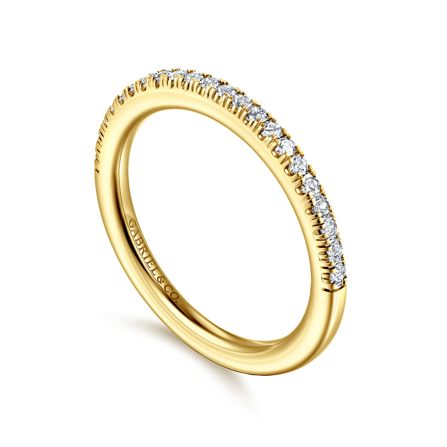 14K Yellow Gold Diamond Matching Wedding Band - 0.24 ct - Shot 3