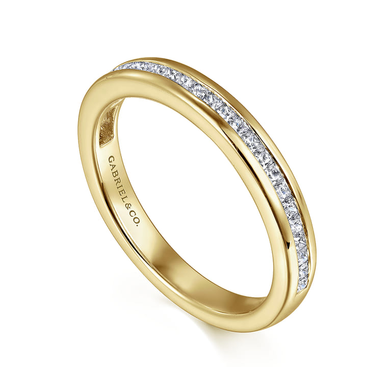 14K Yellow Gold Diamond Matching Wedding Band - 0.41 ct - Shot 3