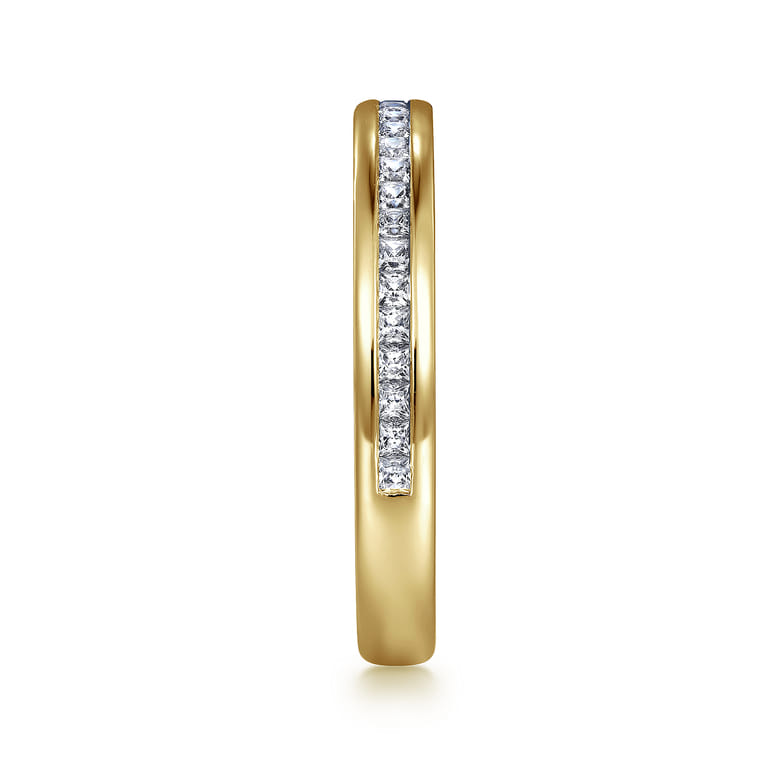 14K Yellow Gold Diamond Matching Wedding Band - 0.41 ct - Shot 5