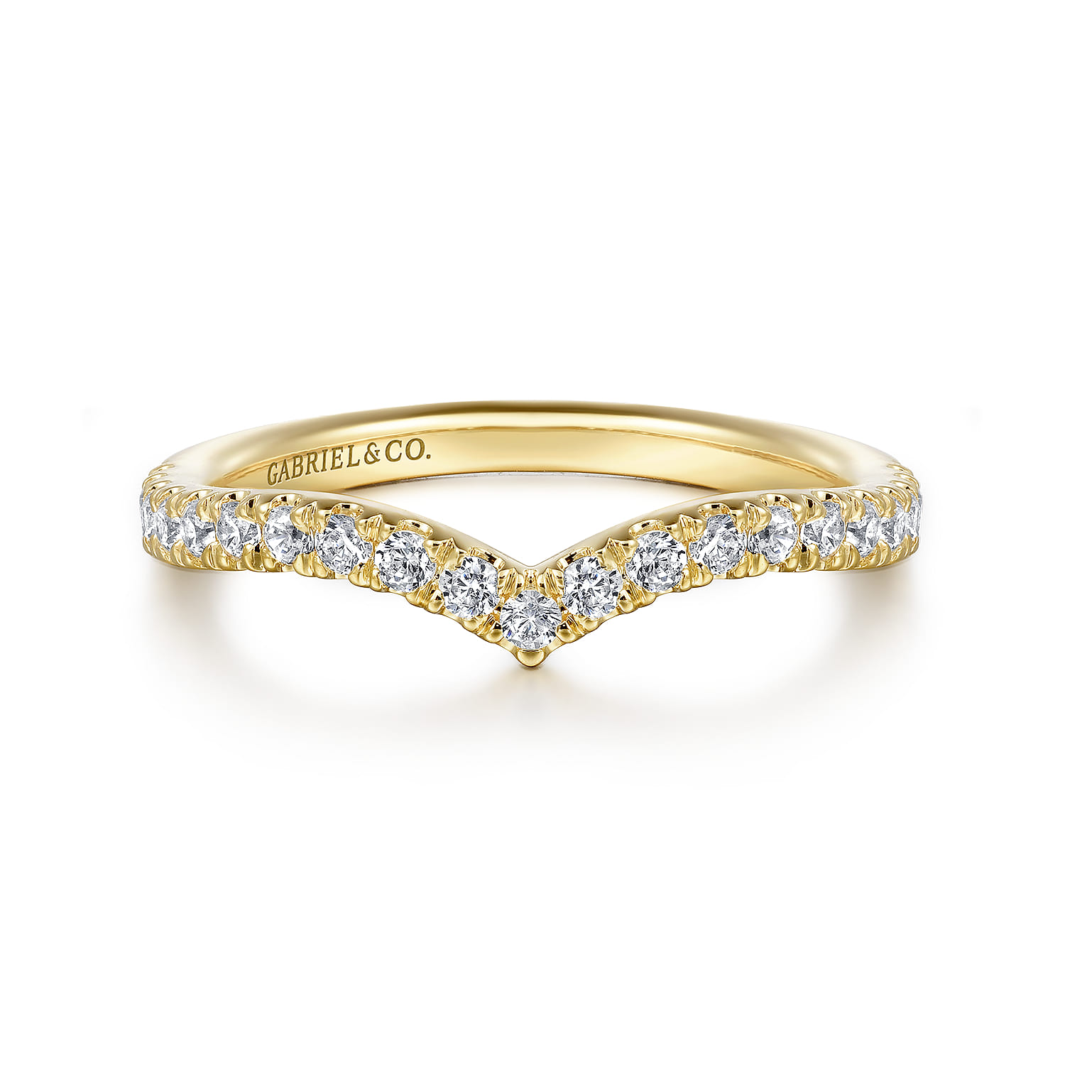 14K Yellow Gold Diamond Matching Wedding Band - 0.35 ct - Shot 1