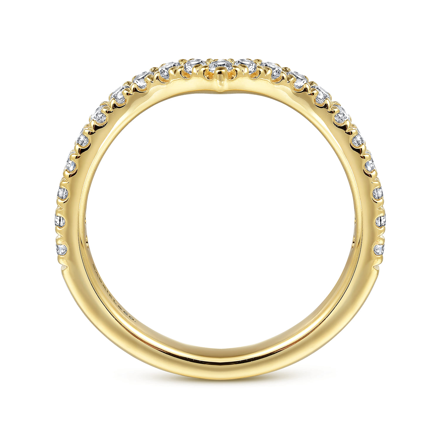 14K Yellow Gold Diamond Matching Wedding Band - 0.35 ct - Shot 2