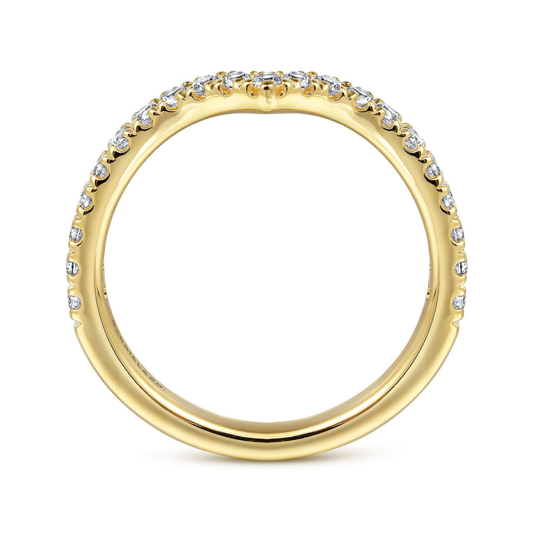 14K Yellow Gold Diamond Matching Wedding Band - 0.35 ct - Shot 2