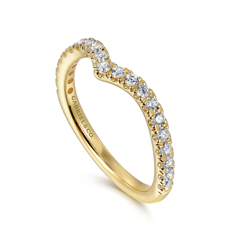 14K Yellow Gold Diamond Matching Wedding Band - 0.35 ct - Shot 3