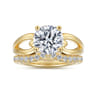 14K Yellow Gold Diamond Matching Wedding Band - 0.35 ct