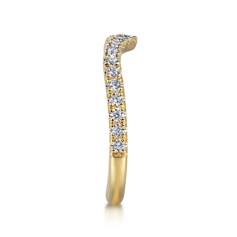 14K Yellow Gold Diamond Matching Wedding Band - 0.35 ct - Shot 5