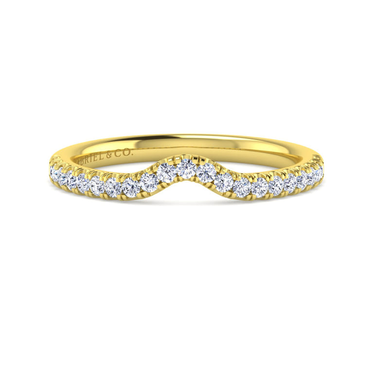 14K Yellow Gold Diamond Matching Wedding Band - 0.26 ct - Shot 1