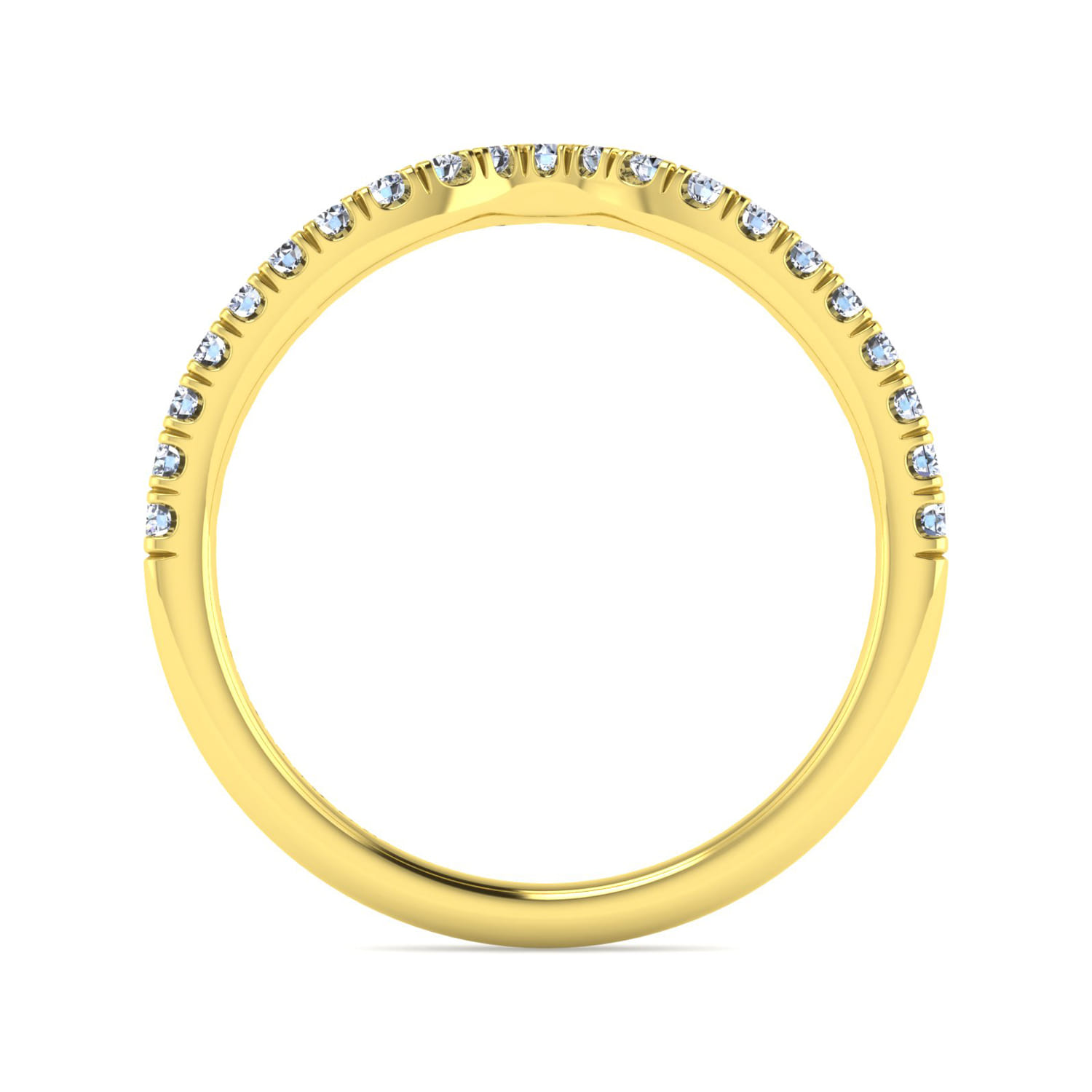 14K Yellow Gold Diamond Matching Wedding Band - 0.26 ct - Shot 2